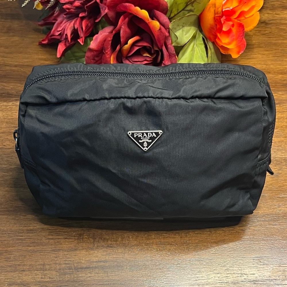 Authentic Prada Black Nylon Pouch - EUC